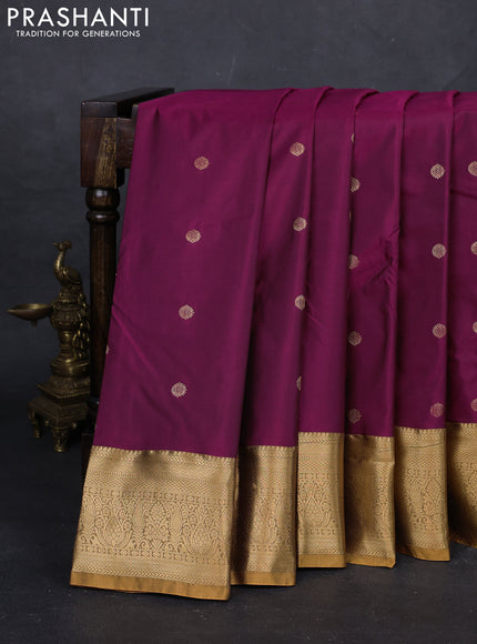 Magenta Pink & Sandal Bangalori Silk - Buttas