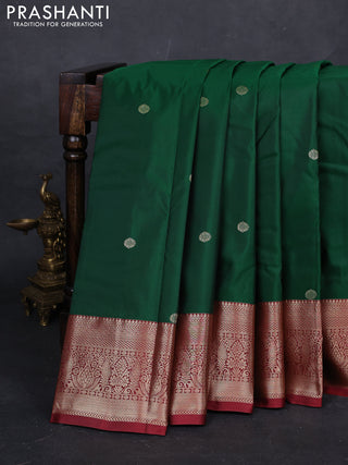 Green & Maroon Bangalori Silk - Buttas