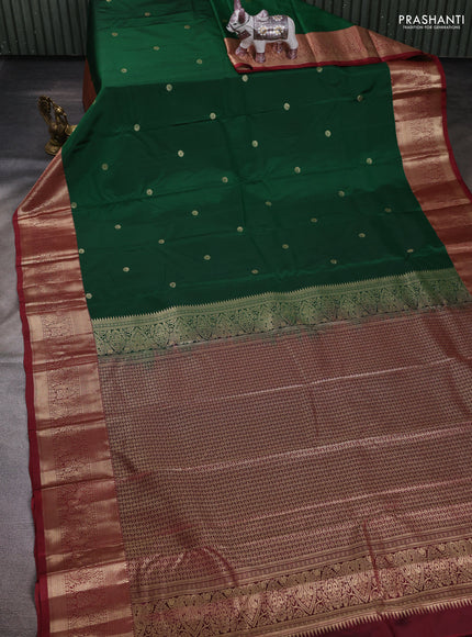 Green & Maroon Bangalori Silk - Buttas