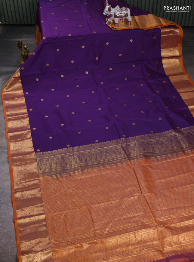 Violet & Orange Bangalori Silk - Buttas