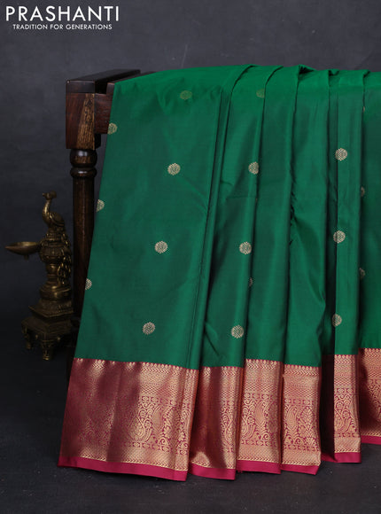Green & Magenta Pink Bangalori Silk - Buttas