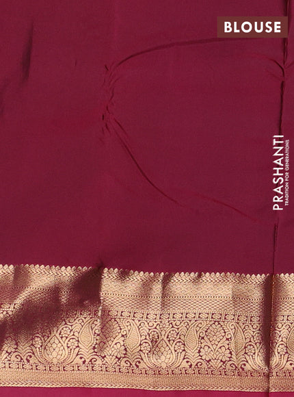 Coffee Brown & Magenta Pink Bangalori Silk - Buttas