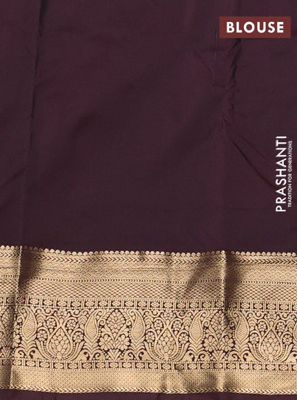 Magenta Pink & Coffee Brown Bangalori Silk - Buttas