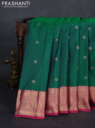 Green & Pink Bangalori Silk - Buttas