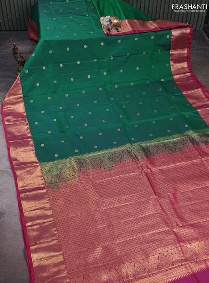Green & Pink Bangalori Silk - Buttas