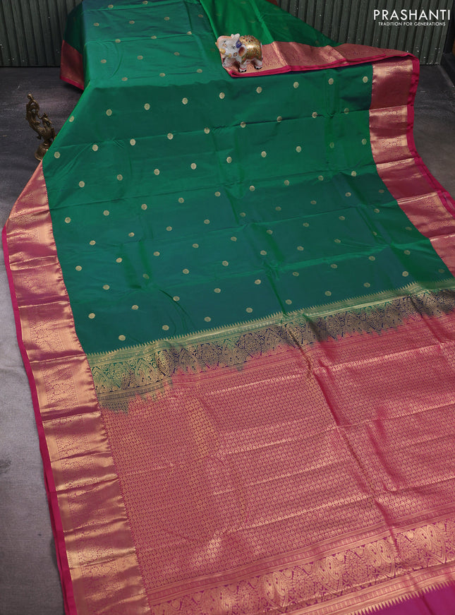 Green & Pink Bangalori Silk - Buttas