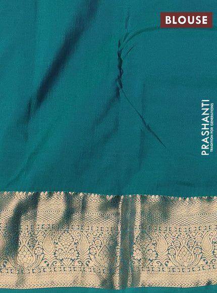 Magenta Pink & Teal Green Bangalori Silk - Buttas