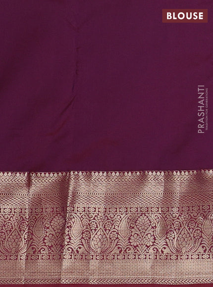 Mustard Yellow & Maroon Bangalori Silk - Buttas
