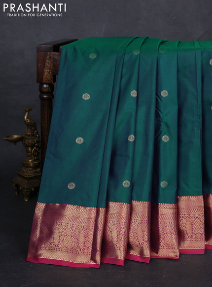 Green & Pink Bangalori Silk - Buttas
