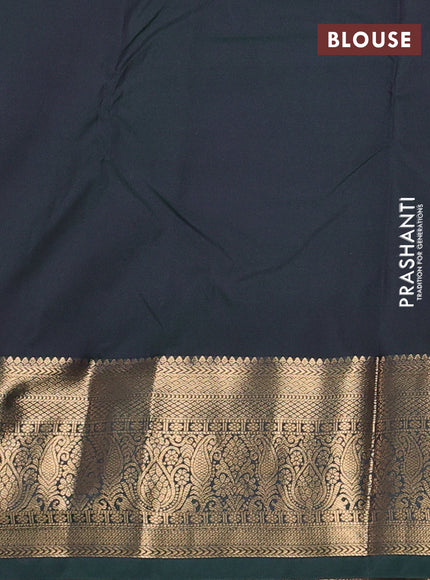 Violet & Bottle Green Bangalori Silk - Buttas