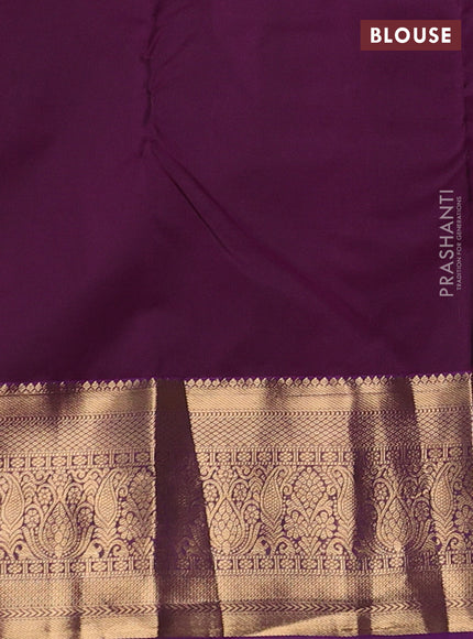 Mehendi Green & Purple Bangalori Silk - Buttas