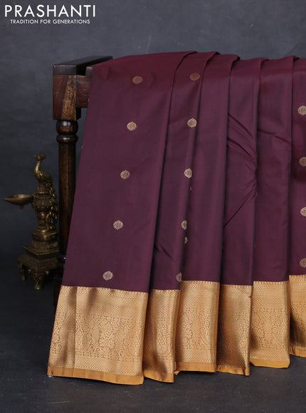 Maroon & Mustard Yellow Bangalori Silk - Buttas