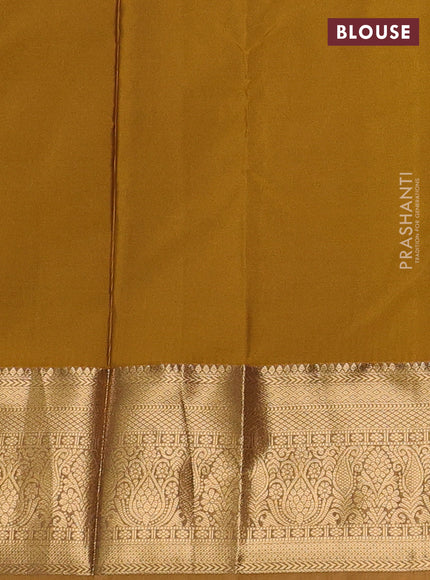 Maroon & Mustard Yellow Bangalori Silk - Buttas