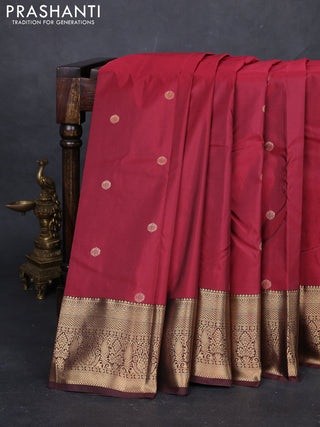 Maroon & Coffee Brown Bangalori Silk - Buttas