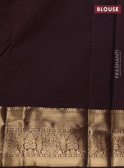 Green & Coffee Brown Bangalori Silk - Buttas