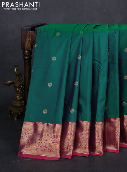 Green & Pink Bangalori Silk - Buttas