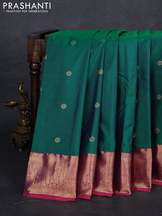 Green & Pink Bangalori Silk - Buttas