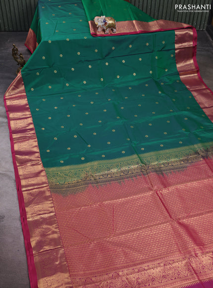 Green & Pink Bangalori Silk - Buttas