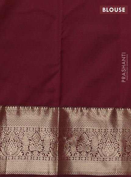Mustard Yellow & Maroon Bangalori Silk - Buttas