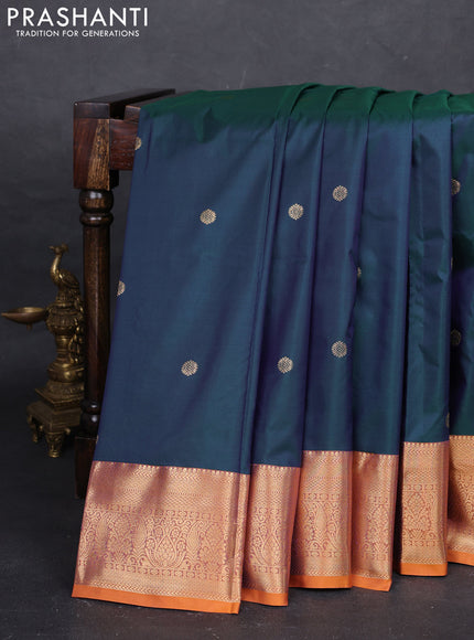 Green & Rust Bangalori Silk - Buttas