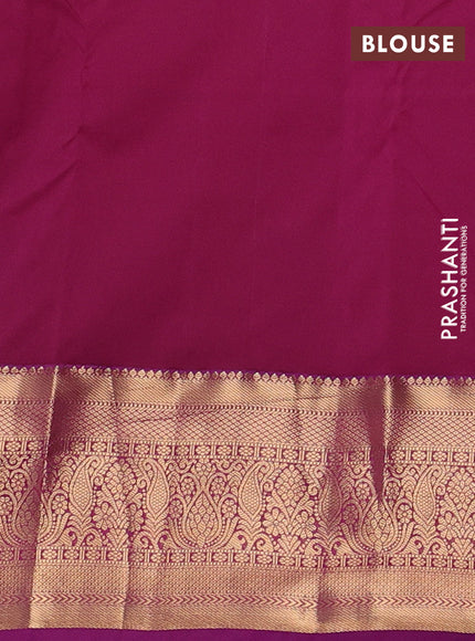 Peach    & Magenta Pink Bangalori Silk - Buttas