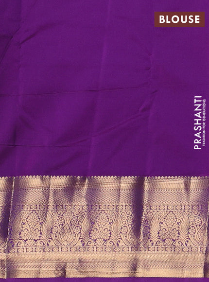 Peacock Green & Purple Bangalori Silk - Buttas