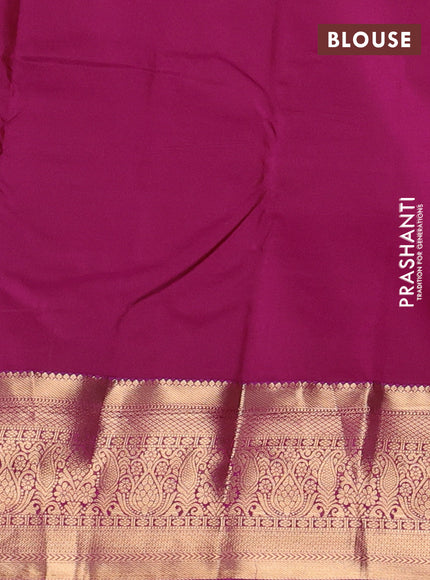 Mehendi Green & Magenta Pink Bangalori Silk - Buttas