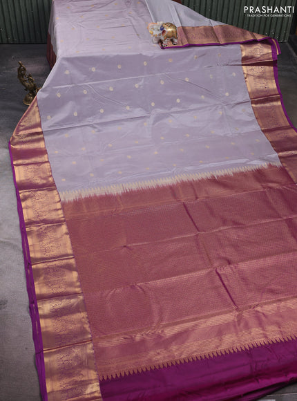 Grey & Purple Bangalori Silk - Buttas