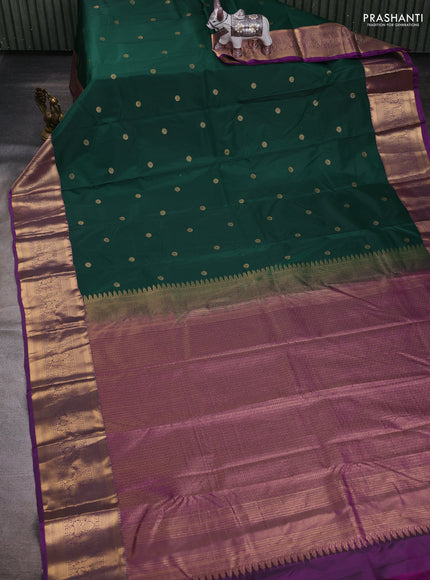 Green & Purple Bangalori Silk - Buttas