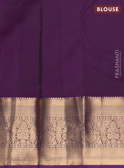 Green & Purple Bangalori Silk - Buttas