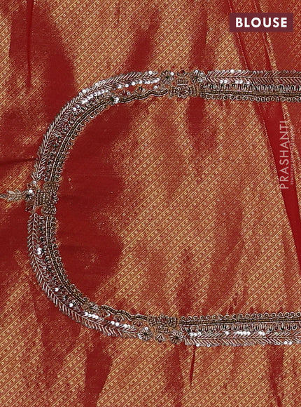 Red Pure Kanchipuram Silk - Embroidery