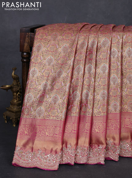 Magenta Pink Pure Kanchipuram Silk - Embroidery