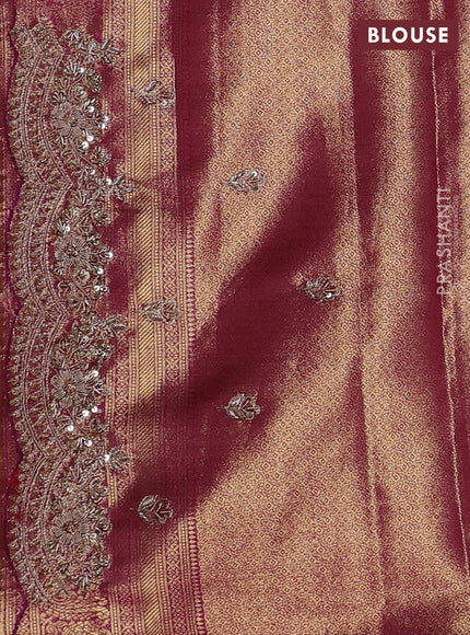 Magenta Pink Pure Kanchipuram Silk - Embroidery
