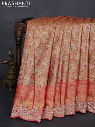 Red Pure Kanchipuram Silk - Embroidery