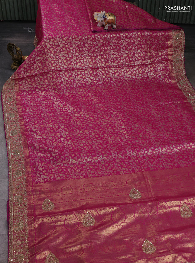 Pink Kanchipuram Silk - Embroidery