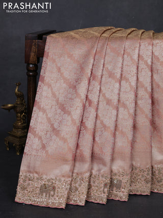 Mauve Pink Pure Kanchipuram Silk - Embroidery
