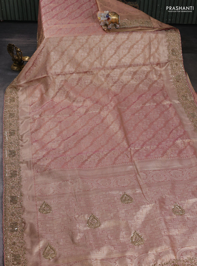 Mauve Pink Kanchipuram Silk - Embroidery