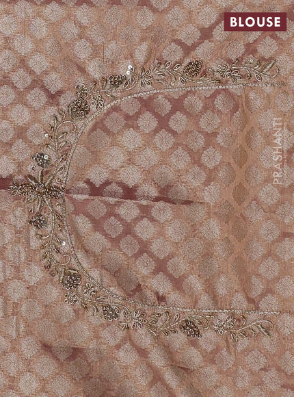 Mauve Pink Pure Kanchipuram Silk - Embroidery