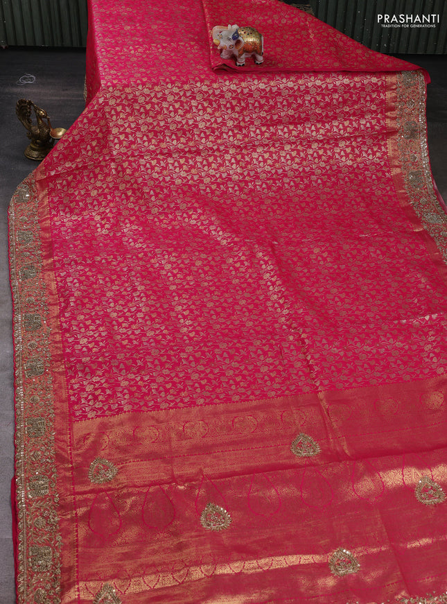 Pink Kanchipuram Silk - Embroidery