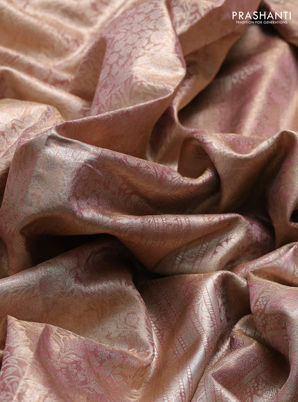 Pastel Peach Pure Kanchipuram Silk - Embroidery