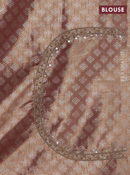 Pastel Peach Pure Kanchipuram Silk - Embroidery