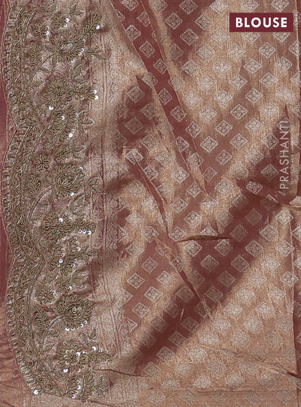 Pastel Peach Pure Kanchipuram Silk - Embroidery