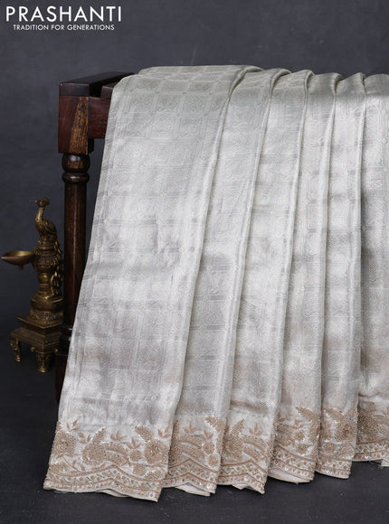 Grey Pure Kanchipuram Silk - Embroidery
