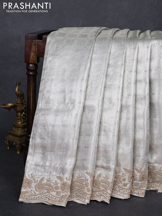 Grey Pure Kanchipuram Silk - Embroidery