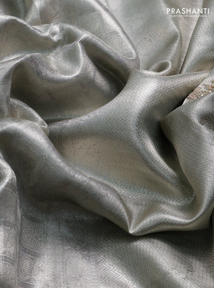 Grey Pure Kanchipuram Silk - Embroidery