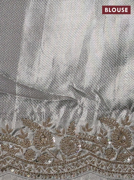 Grey Pure Kanchipuram Silk - Embroidery