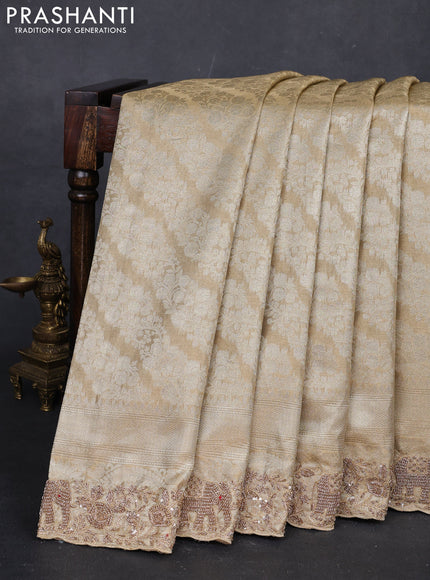 Gold Pure Kanchipuram Silk - Embroidery