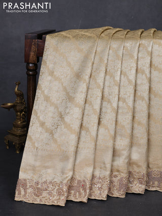 Gold Pure Kanchipuram Silk - Embroidery