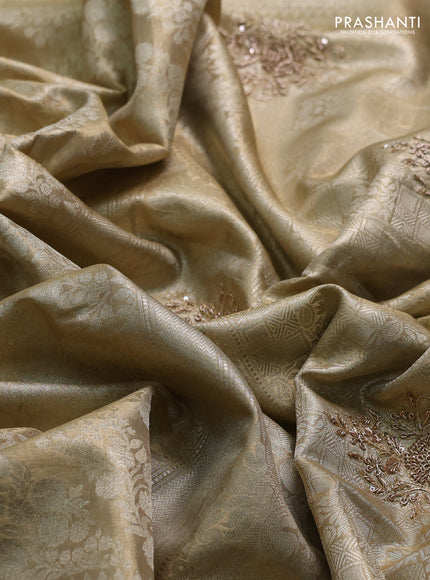 Gold Pure Kanchipuram Silk - Embroidery