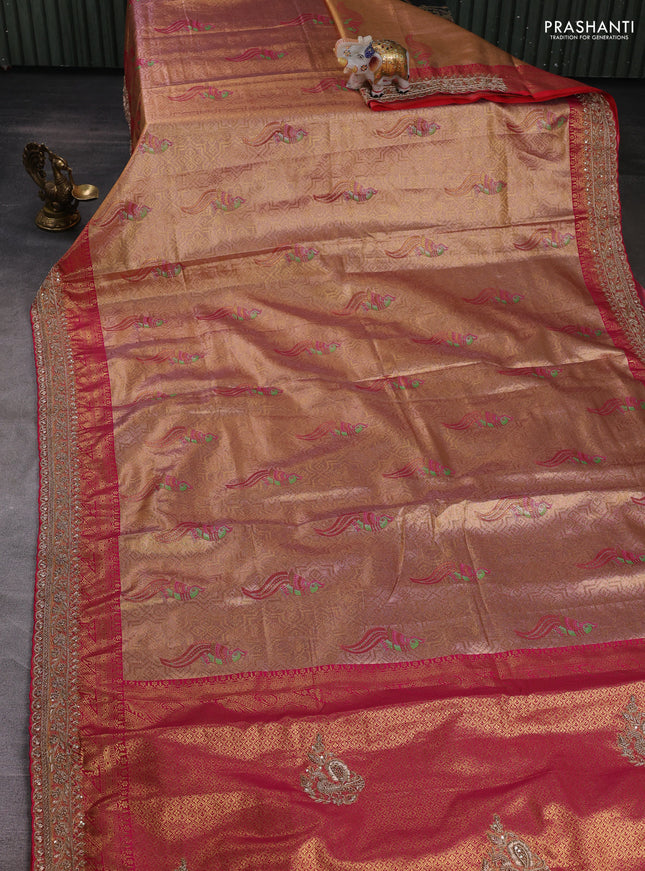 Pink Kanchipuram Silk - Embroidery